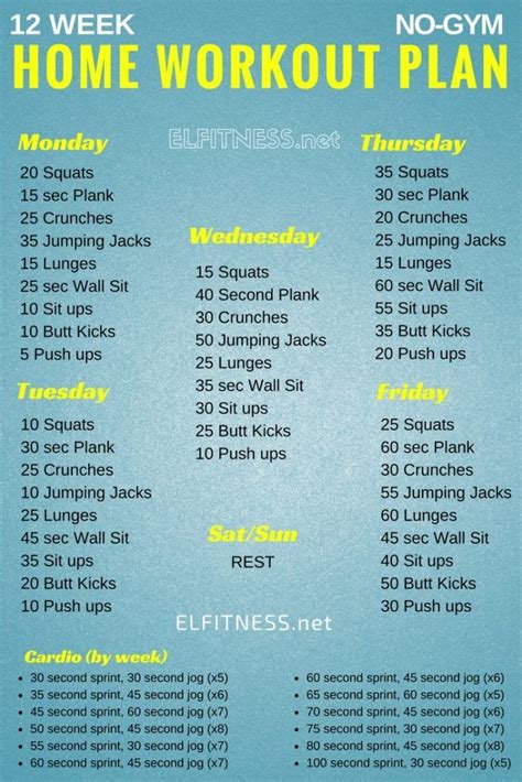 Get ready to create your dream body with the 10 week no gym home workout plan! Pin on Workouts