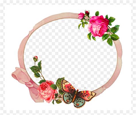 The Graphics Monarch Digital Scrapbooking Butterfly Rose Frame Rose