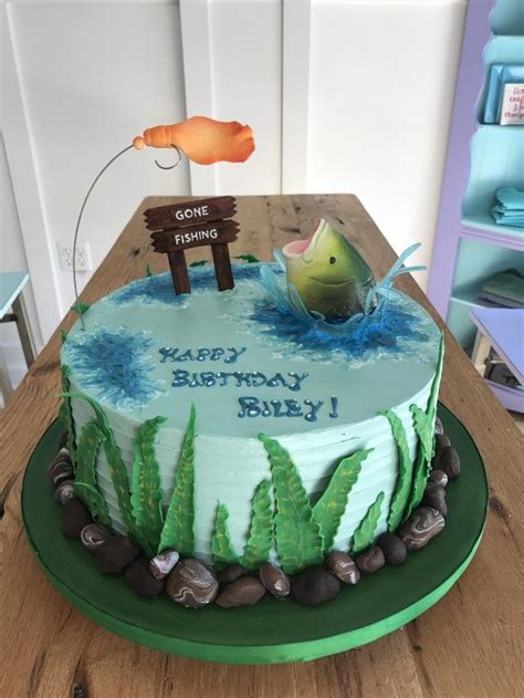 32 Great Picture Of Fishing Birthday Cakes Fishing Birthday Cakes