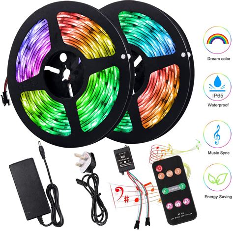 Dreamcolor Led Strip Lights 10m 300leds Rainbow Light Strips Music Syn