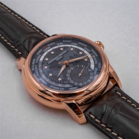 Frederique Constant Worldtimer Manufacture Watch With Gray Dial