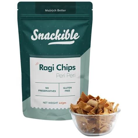 Buy Snackible Peri Peri Ragi Chips Teatime Snacks Spicy Flavoured Crispy And Crunchy Online