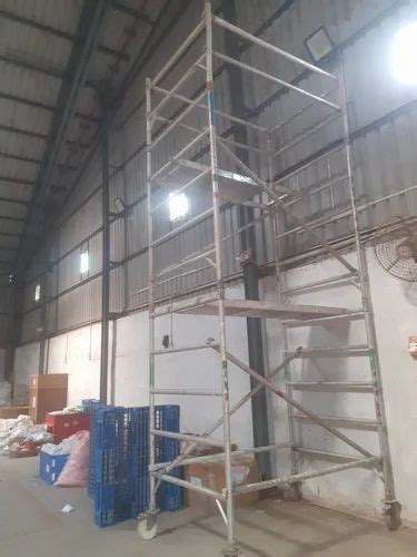 Silver Frp Double Width Tower Scaffold With Stair For Rental Bangalore