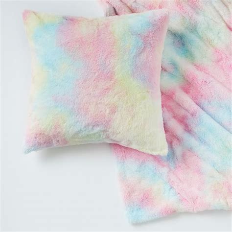 Tie Dye Faux Fur Pillow And Throw T Set Pottery Barn Teen