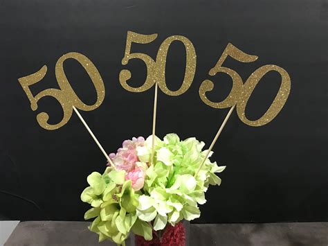 Set Of Three 50 Birthday Centerpiece 50th Anniversary 50th