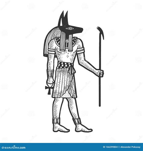 Anubis Ancient Egyptian God Sacred Deity Vector 246003342