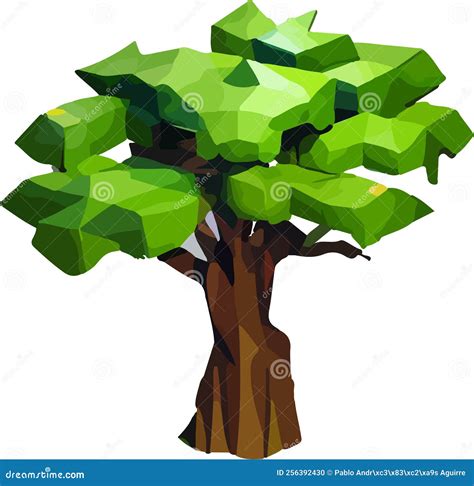Conceptual Polygonal Tree Abstract Vector Illustration Low Poly Style
