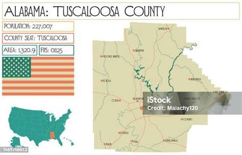 Map Of Tuscaloosa County In Alabama Usa Stock Illustration Download