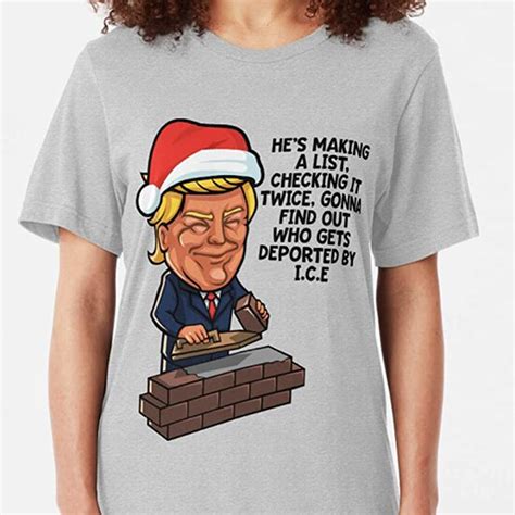 Laztipa Donald Trump Santa Claus Funny Christmas Build The Wall T