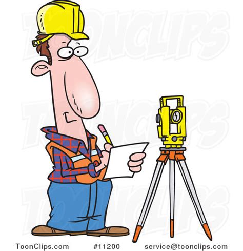 Cartoon Construction Surveyor 11200 By Ron Leishman