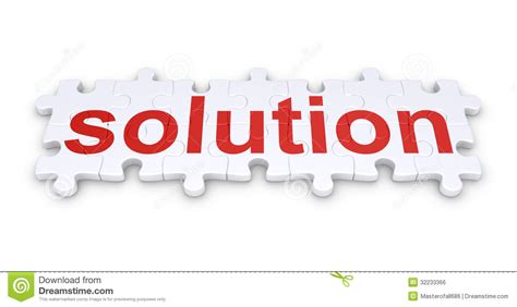 Solution Word Made Of Puzzle Pieces Stock Illustration - Illustration ...