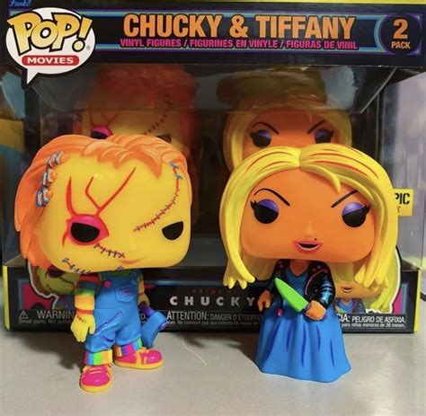 Funko Bride Of Chucky Pop Movies Chucky Tiffany Blacklight Vinyl