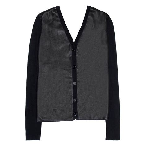 Loewe Black Cashmere And Leather Cardigan For Sale At 1stdibs