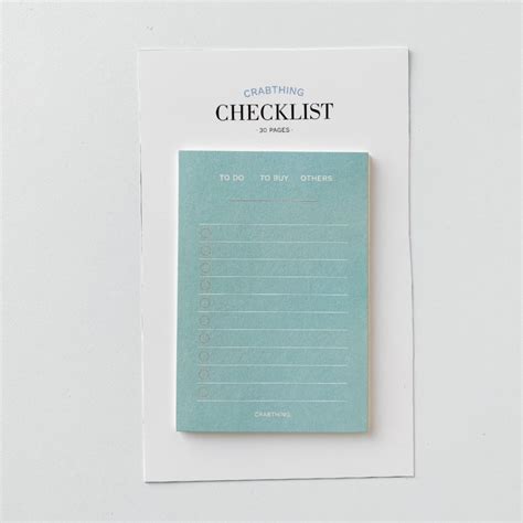 Checklist Note Crabit Notepad Crabit Notebuck