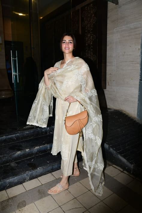 Kriti Sanon Gives Her Understated Beige Salwar Kameez Suit A Designer Touch With A Rs 280 Lakh