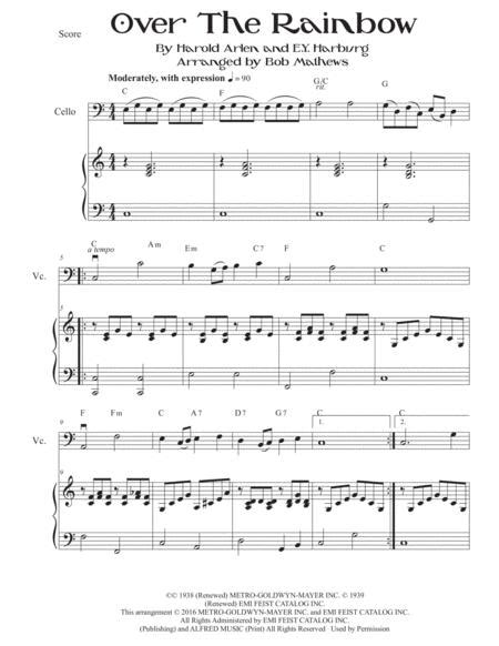 Over The Rainbow For Cello Solo Free Music Sheet