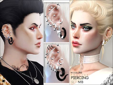 Sims 4 CC S The Best Piercing Set N13 By Pralinesims