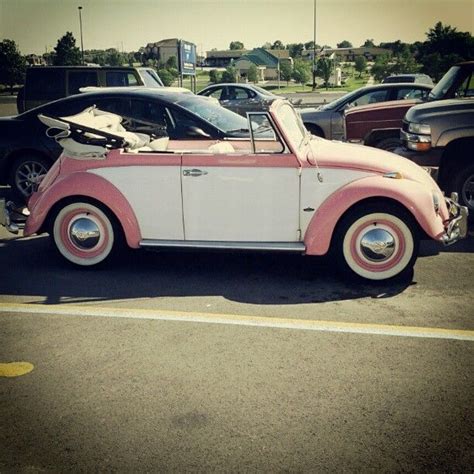 Bought a car we love for a fair price. vintage pink and white VW bug... I think... YES!!!! | Cute cars, Vintage vw, Volkswagen