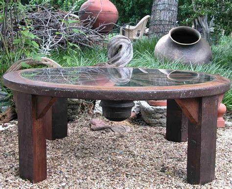 Ever seen when harry met sally? Coffee Table w Wagon Wheel Frame & Glass-I saw a table ...