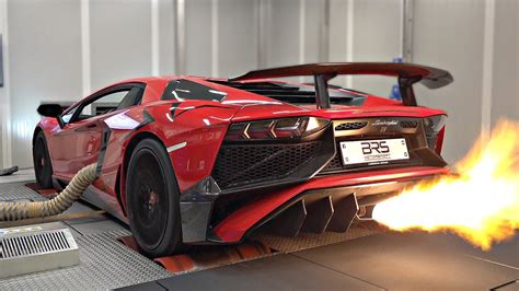 Lamborghini Aventador Sv With Capristo Decat Exhaust Shooting Fire On