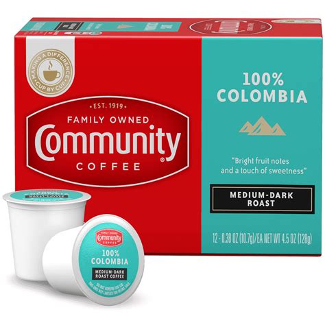 Community® Coffee 100 Colombia Medium Dark Roast Coffee Single Serve Cups 12 Ct Box Compatible