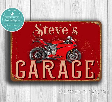 Custom Ducati Garage Sign Classic Metal Signs