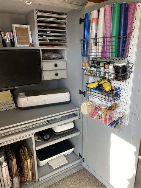 turn   computer armoire   cricut craft cabinet