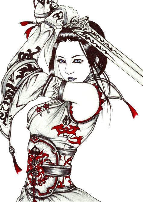 Девушка самурай 34 фото Female Samurai Tattoo Female Samurai Warrior Girl