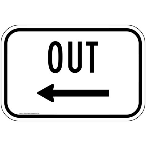 Out Left Arrow Sign Pke 20415 Enter Exit