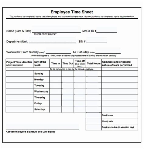 Weekly Timesheet Template Word Letter Example Template