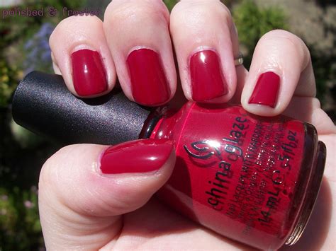 polished and frosted china glaze adventure red y