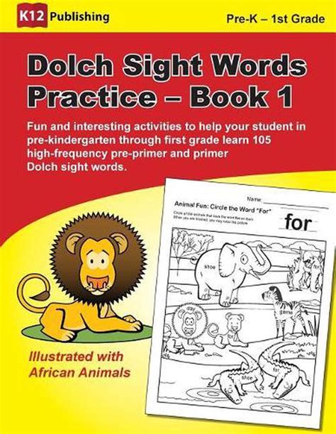 Dolch Sight Words Practice Book 1 By Publishing K12 English