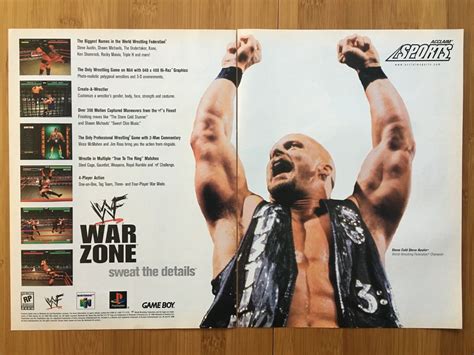 Wwf War Zone Ps N Vintage Poster Ad Print Art Official Steve