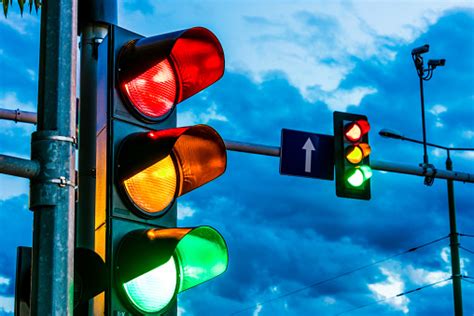 Traffic Lights Over Urban Intersection Stock Photo Download Image Now