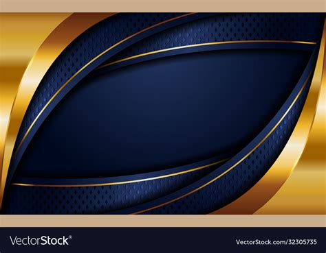 Creative Luxury Navy Blue And Golden Lines Vector Image