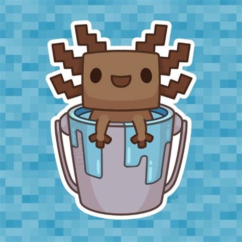 Axolotl Minecraft Drawing Easy Minecraft Axolotl In A Bucket Pin