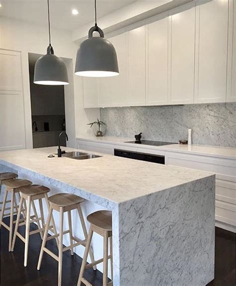 Beautiful Carrara Marble Marble Kitchen Island White Marble Kitchen