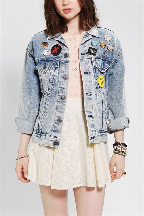 Editors Pick A Vintage Denim Jacket Covered In Pins Stylecaster