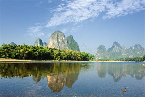 Karst Mountain Landscape In Yangshuo Guilin Stock Image Image Of