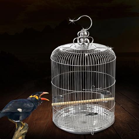 Bird Supplies Stainless Steel Round Bird Cage Starling Parrot Thrush
