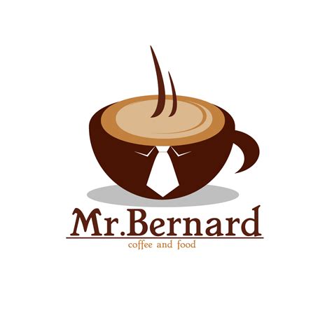 Elegant Playful Cafe Logo Design For Mr Bernard Coffee And Food By