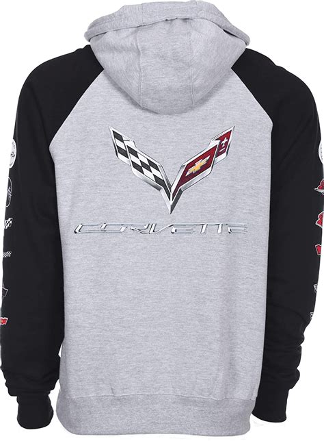 Jh Design Group Mens Chevy Corvette C7 Pullover Hoodie Red Hood Lining