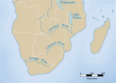 Zambezi river river draining a large portion of south central africa. Zambezi River Map Africa | Map Of Africa