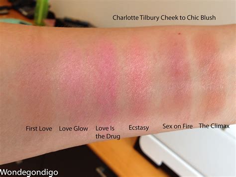 Wondegondigo Charlotte Tilbury Cheek To Chic Blush Swatch Set