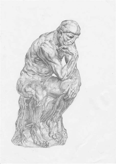 The Thinker Statue Drawing