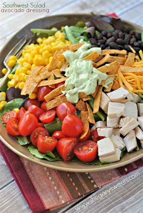 Southwest Chicken Salad With Avocado Dressing Shugary Sweets