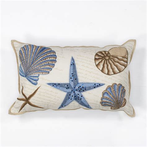 Seashells L168 Ivoryblue Pillow In 2020 Decorative