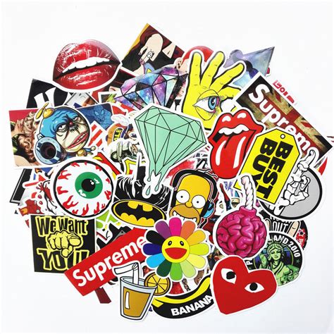 Cute Creative Vinyl Laptop Skateboard Stickers Bomb Luggage Decals Dope