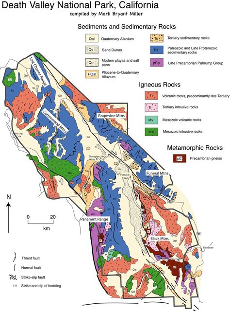 Geologic Map Of Death Valley National Park California