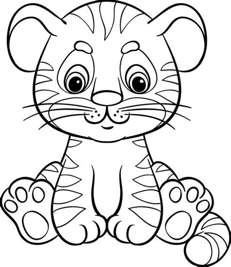 Tigre facile da colorare Animais para colorir Desenhos para crianças